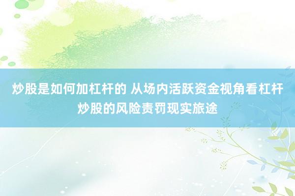 炒股是如何加杠杆的 从场内活跃资金视角看杠杆炒股的风险责罚现实旅途